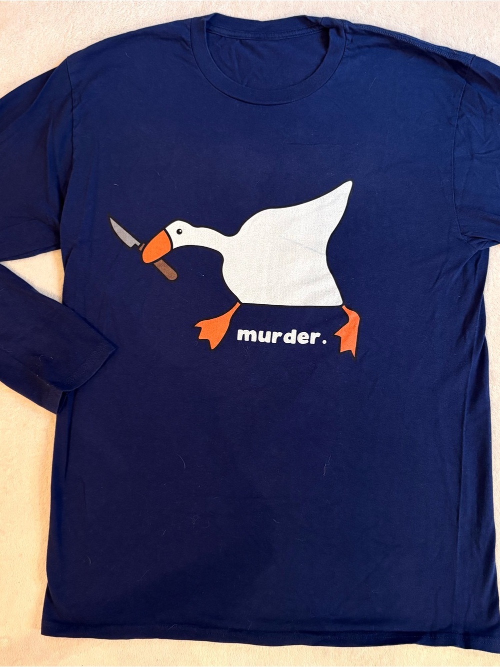 Murder Goose Navy Long Sleeve Graphic Tee Sz M